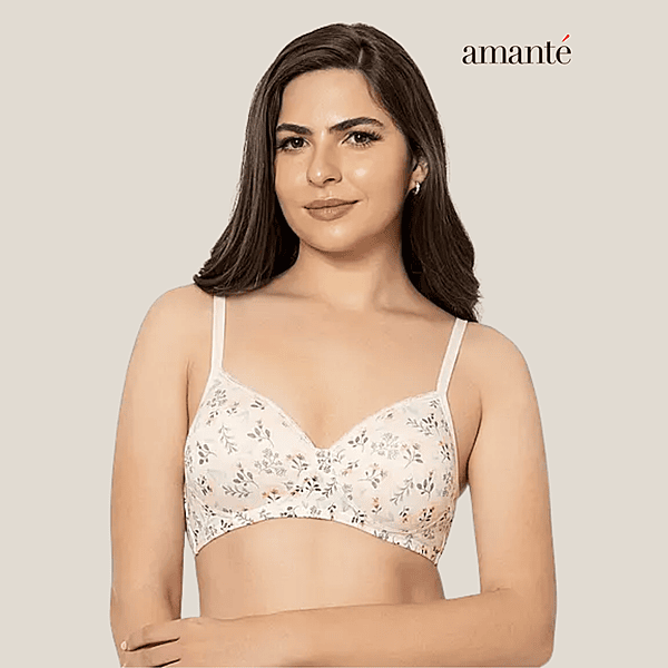 Amante Cotton Casuals Padded Non Wired Printed T Shirt Bra 10202