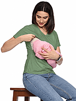 Maternity Feeding Tops Without Zip for Women, Feeding & Pregnancy Tshirt,Feeding T-Shirt for Easy Nursing & Breastfeeding, Maternity Top for Mothers, New Mom Sage Green Maternity Feeding Tops Without Zip for Women, Feeding & Pregnancy Tshirt,Feeding T-Shirt for Easy Nursing & Breastfeeding, Maternity Top for Mothers, New Mom Sage Green