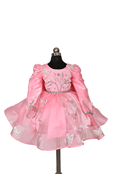 Pink Flower and Pearl Sparkly Dress