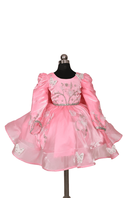 Pink Flower and Pearl Sparkly Dress