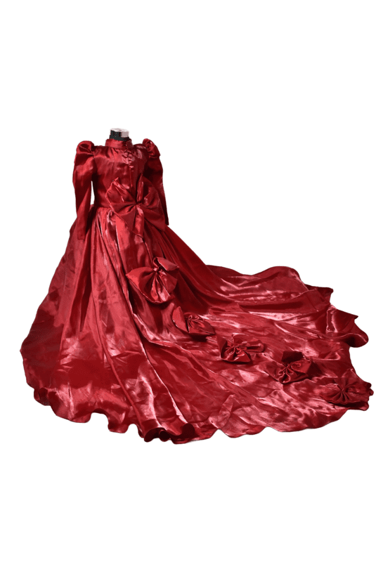 Royal Crimson Satin Princess Gown