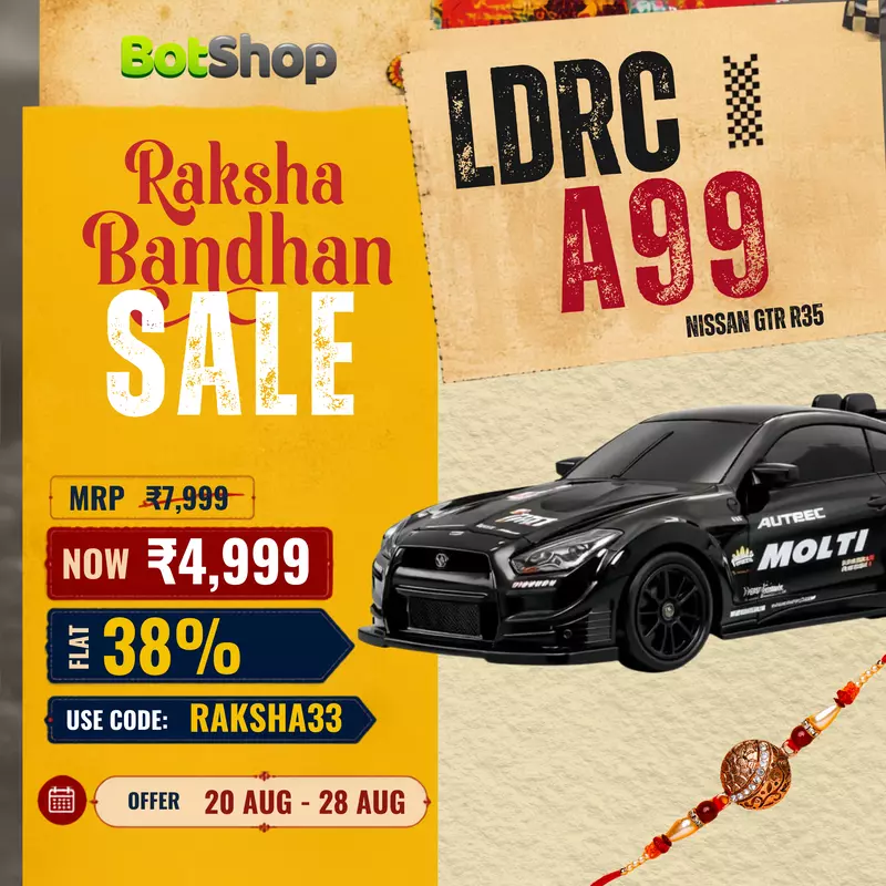 LDRC Model A99 (LD1899) 1/18 RWD RC Drift Car (Nissan Skyline GT-R R34 Style - Alloy Shell)