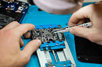 Needle Pointed Hole Tweezer, Curved, JYD, 5 Inches