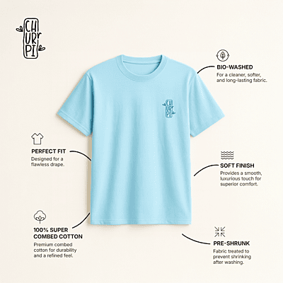 Churrpi Plain T-shirt For Women | Blue