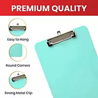 A4 Pastel Green Plastic Clipboard with Metal Clip and Round Corner