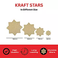 Pack of 20 Brown Kraft Stars 150 x 150mm