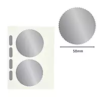 Pack of 6 Silver Foil Company Seals Labels 50mm