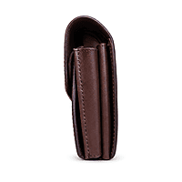 The Riviera Dual-Tone Leather Envelope Clutch – Espresso Brown
