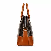 The Belmont Dual-Tone Leather Satchel Executive Handbag
