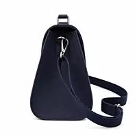 Executive Genuine Leather Structured Satchel Handbag - Midnight Navy