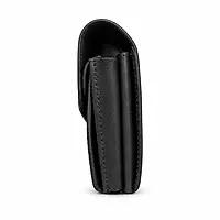 Envelope Genuine Leather Accordion Clutch Wallet - Classic Black