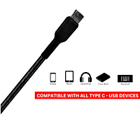Champion Type-C  3Amp 1Mtr  Braided Data Cable Black (Series -C)- Champion Type-C  3Amp 1Mtr  Braided Data Cable Black (Series -C)-