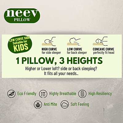 Neev 100% Natural Latex Pincore Contour Pillow Neev 100% Natural Latex Pincore Contour Pillow