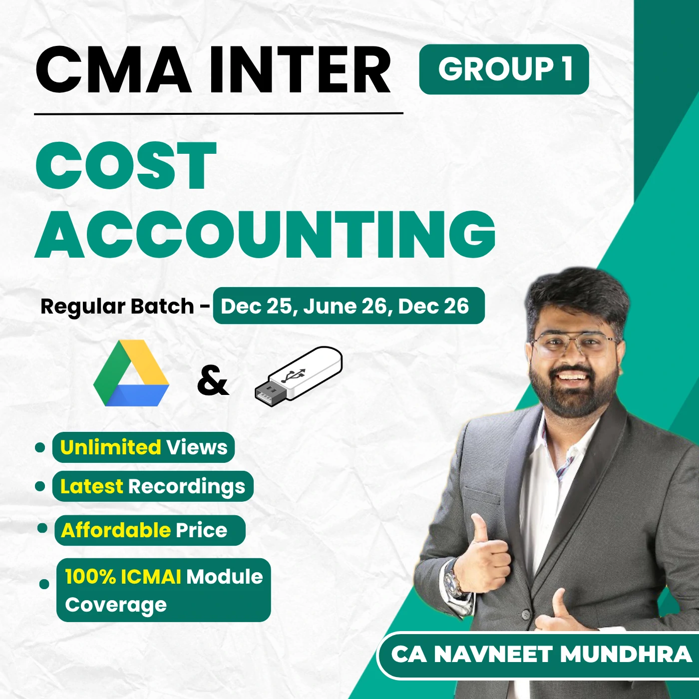 CMA Inter Cost Accounting (Group 1) By CA Navneet Mundhra