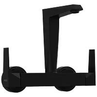 LV-MB-2013 Sink Mixer With Swinging Spout With Connecting Legs With Wall Flange (Wall Mounted Model) (Matt Black)