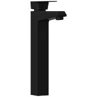 LV-MB-2028 Single Lever Tall Basin Mixer With Braided Hoses (Table Mounted Model) (Matt Black)