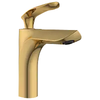 KA-GG-3127 Single Lever Basin Mixer With Braided Hoses (Table Mounted Model) (Gold)