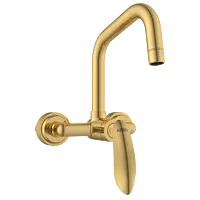 KA-GG-3143 Single Lever Sink Mixer With Swinging Spout With Connecting Legs With Wall Flange (Wall Mounted Model) (Gold)