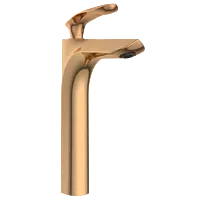 KA-RG-3128 Single Lever Tall Basin Mixer With Braided Hoses (Table Mounted Model) (Rose Gold)