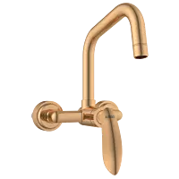KA-RG-3143 Single Lever Sink Mixer With Swinging Spout With Connecting Legs With Wall Flange (Wall Mounted Model) (Rose Gold)