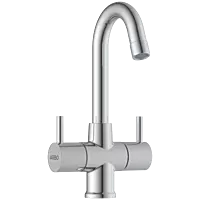 LX-1315 Center Hole Basin Mixer With Swinging Spout With Braided Hoses (Table Mounted Model)