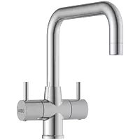 LX-1316 Center Hole Basin Mixer With Swinging Spout With Braided Hoses (Table Mounted Model)