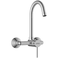 LX-1343 Single Lever Sink Mixer With Swinging Spout With Connecting Legs With Wall Flange (Wall Mounted Model)