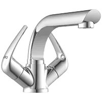 CM-2515 Center Hole Basin Mixer With Swinging Spout With Braided Hoses (Table Mounted Model)