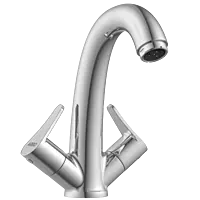 PR-2115 Center Hole Basin Mixer With Braided Hoses (Table Mounted Model)