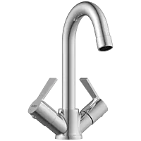RL-4615 Center Hole Basin Mixer With Swinging Spout With Braided Hoses (Table Mounted Model)