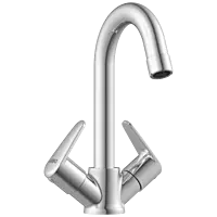 AL-1415 Center Hole Basin Mixer With Swinging Spout With Braided Hoses (Table Mounted Model)