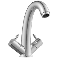 EL-1815 Center Hole Basin Mixer With Swinging Spout With Braided Hoses (Table Mounted Model)