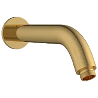 SHA-GG-37 Round Shape 12" Inch Long With 45° Bend Wall Mounted Shower Arm With Wall Flange (Glossy Gold)