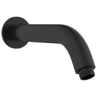 SHA-MB-37 Round Shape 12" Inch Long With 45° Bend Wall Mounted Shower Arm With Wall Flange (Matt Black)