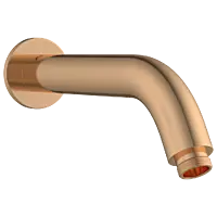 SHA-RG-37 Round Shape 12" Inch Long With 45° Bend Wall Mounted Shower Arm With Wall Flange (Rose Gold)