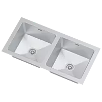 HMR-09 37" x 18" x 10" Inch Hand Made Double Bowl Kitchen Sink - Stainless Steel