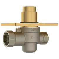 MP-GG-5217 Metropole Forged Brass WC Flush Valve 32mm (1.25" Inch) With Exposed Shut Off Provision & Square Plate (Glossy Gold)