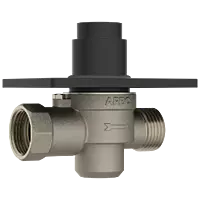 MP-MB-5216 Metropole Forged Brass WC Flush Valve 25mm (1" Inch) With Exposed Shut Off Provision & Square Plate (Matt Black)