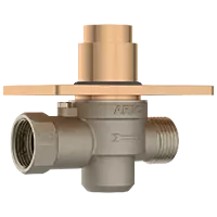 MP-RG-5218 Metropole Forged Brass WC Flush Valve 40mm (1.5" Inch) With Exposed Shut Off Provision & Square Plate (Rose Gold)