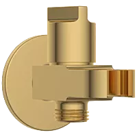 AC-GG-34 Wall Outlet With Shower Hook & Shutoff Valve (Glossy Gold)