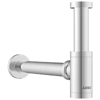 AC-36 Brass Round Bottle Trap With Long Wall Connection Pipe & Wall Flange