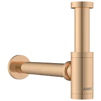 AC-RG-36 Brass Round Bottle Trap With Long Wall Connection Pipe & Wall Flange