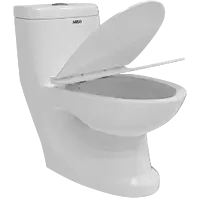 OPC-18112PP Elite Washdown One Piece Closet S Trap (9" Inch) With Soft Close Seat Cover, Hinges, Fixing Accessories Set and Accessories Set, Cistern Fittings