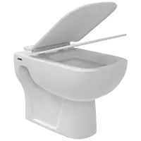 EWC-28111PP Inox Washdown EWC S Trap (4" Trap) With Gasket And Installation Kit With Normal Close Seat Cover, Hinges, Fixing Accessories