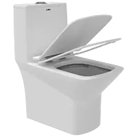 OPC-31211UF Kia Siphonic One Piece Closet S Trap (9" Inch) With UF Soft Close Seat Cover With Hinges, Fixing Accessories Set and Accessories Set, Cistern Fittings