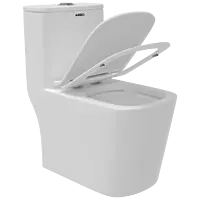OPC-29211PP Lavish Siphonic One Piece Closet S Trap (9" Inch) With Soft Close Seat Cover With Hinges, Fixing Accessories Set and Accessories Set, Cistern Fittings
