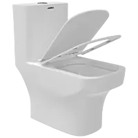 OPC-30211UF Lavish Siphonic One Piece Closet S Trap (9" Inch) With UF Soft Close Seat Cover With Hinges, Fixing Accessories Set and Accessories Set, Cistern Fittings