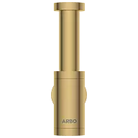 AC-GG-36 Brass Round Bottle Trap With Long Wall Connection Pipe & Wall Flange (Glossy Gold)