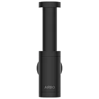 AC-MB-36 Brass Round Bottle Trap With Long Wall Connection Pipe & Wall Flange (Matt Black)