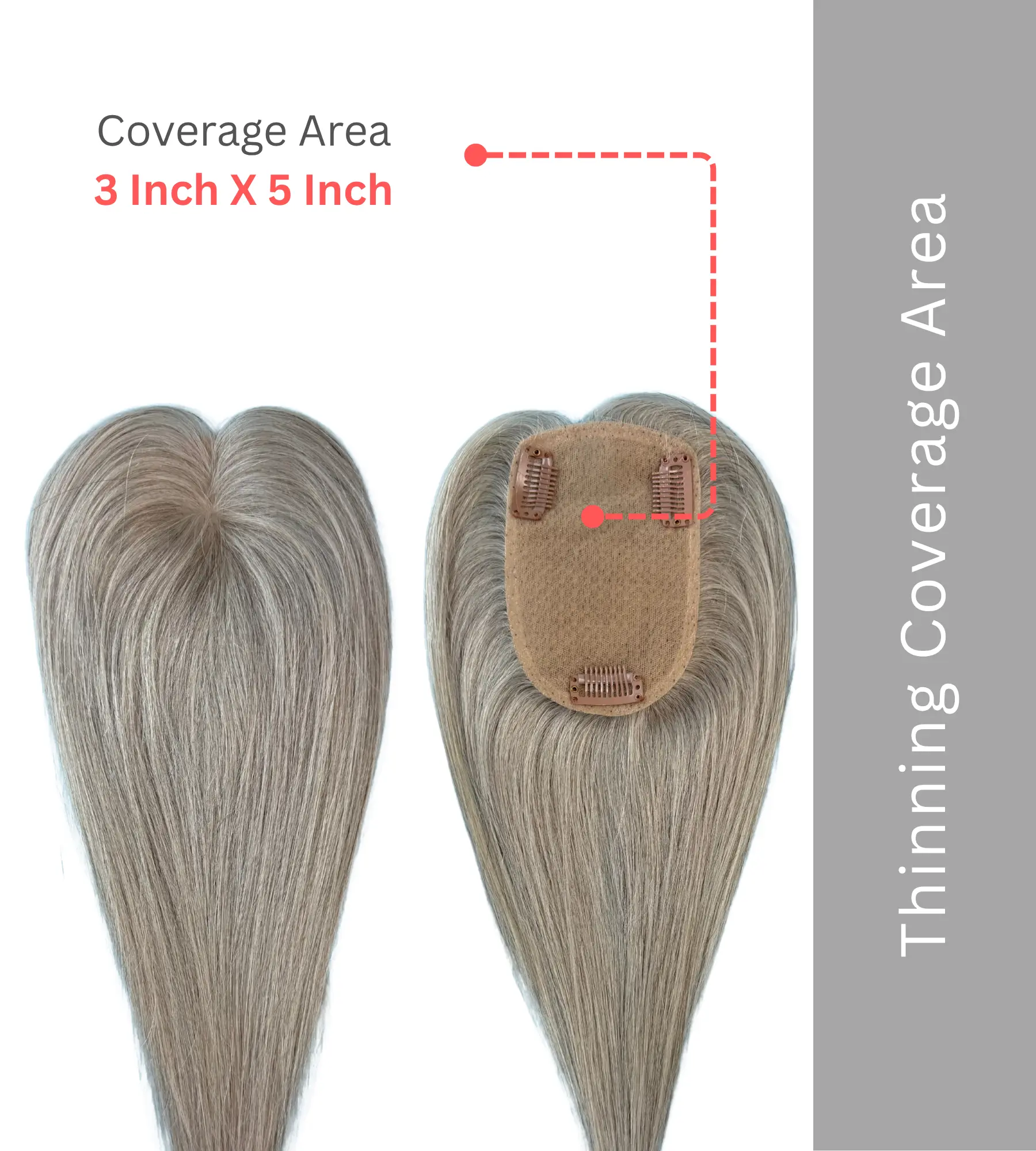 3X5 Grey Hair Topper